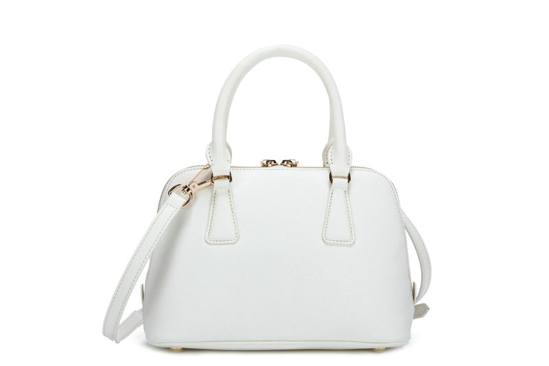 2014 Prada Saffiano Leather mini Two Handle Bag BN0826 white for sale